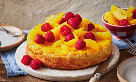 Healthy orange ricotta and almond cake